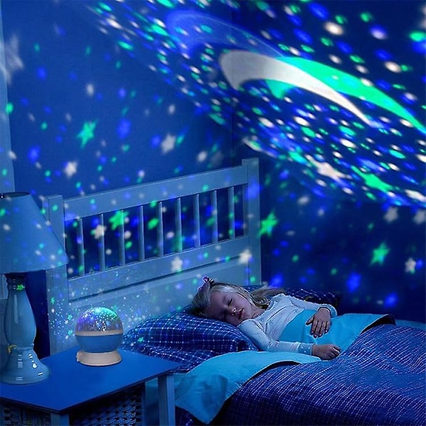 LED-projektor Stjerne Måne Nattlys Himmel, roterende styrt