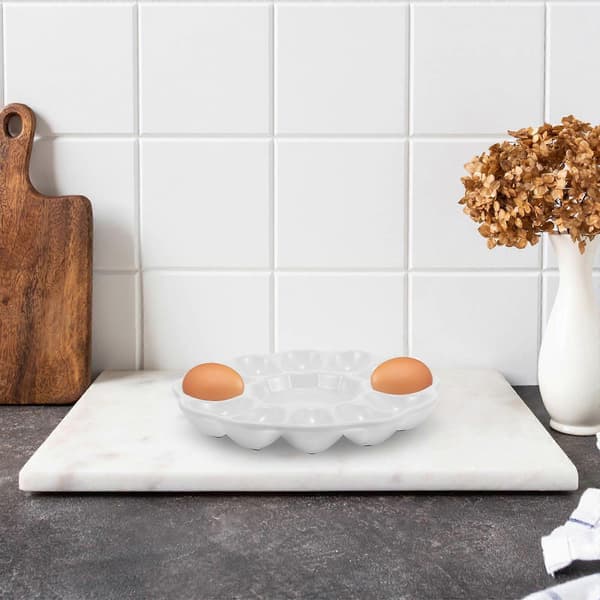 Eggfat Keramisk Deviled Egg Tray Cateringfat Eggserveringsbrett-FS-