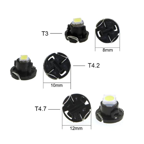 New 10pcs T3 T4.2 T4.7 1SMD LED Low Consumption High Brightness Long Life Bulb NEO Wedge Dashboard Indicator Light WHITE