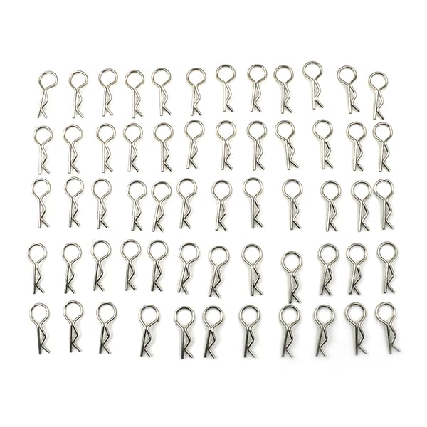 100 stk karosseriklemmer i rustfritt stål R-pinner for 1/10 1/16 RC HS-FS-