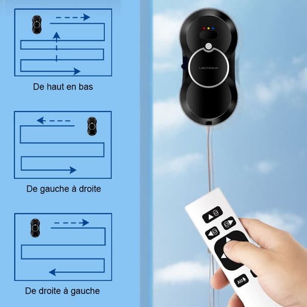 LIECTROUX Window Cleaning Robot HCR-10 Black - 2800 Pa - 30ml tank - Automatic cleaning - Intelligent self-propelled window cleaning robot