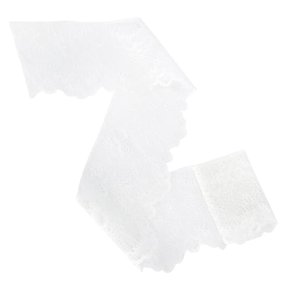 Lace Trim Unilateral Wave Pattern White Nylon Gift Decoration Sewing Accessories 10 Yards Long-FS- 0.1