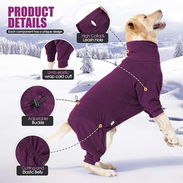 Kæledyrssweater fleece hundejumper vinterfrakke med ben pyjamas S