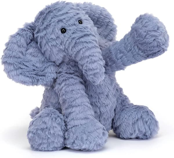 Jellycat Fuddlewuddle Elefant Tøjdyr, Medium 23 cm - Elefant Plyslegetøj - Klassisk Børnegave
