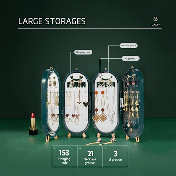Halskæde Smykkeorganisator med Foldeskærm Design, Akryl