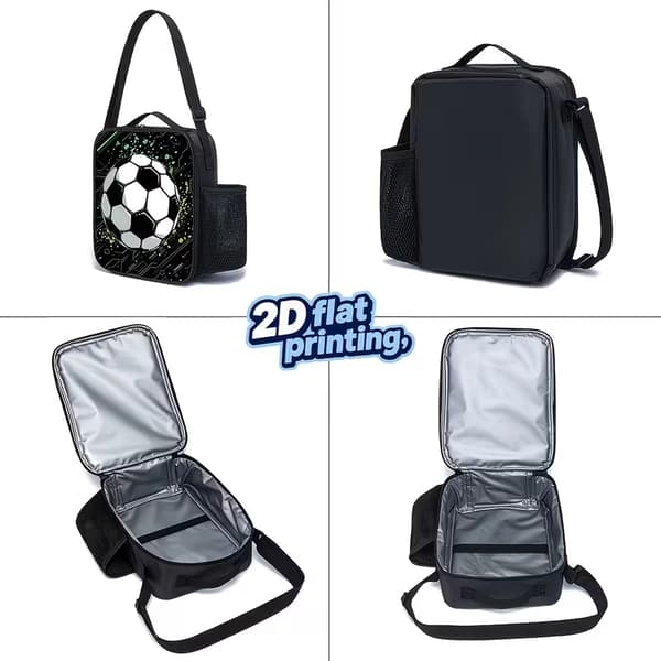 Fotbollsryggsäck 3-delat set, stor kapacitet, tryckt design, för tonåringar 16.5-inch Not provided