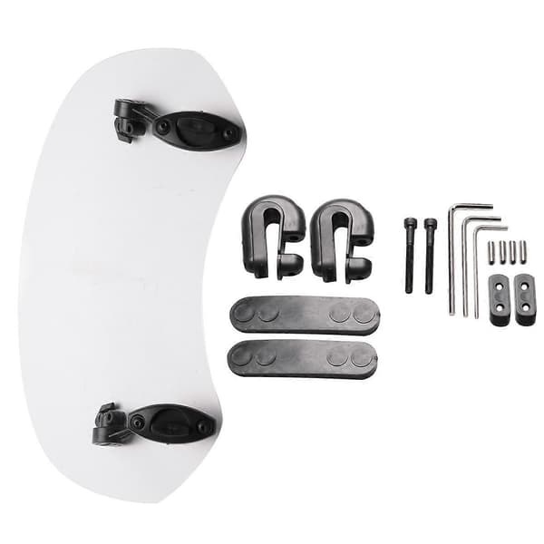 Universal Motorcycle Adjustable Windshield Extension Windscreen Spoiler Air Deflector 28.5x12x21cm-FS-