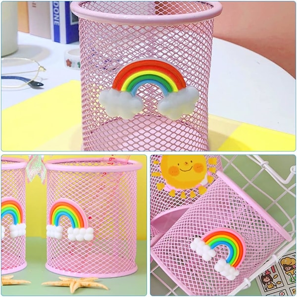 Pink Blyantholder, 2 Stk. Metallisk Penholder Skrivebord Penholder