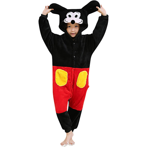 Barn unisex jumpsuit, 2023 kostume dyr onesie nattkjole pyjamas hættetrøje cosplay kigurumi nattøj jul halloween Mickey Musse 130