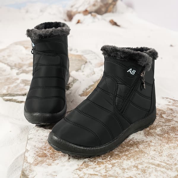 Vinterstøvler til kvinder med lynlås i siden, varmt flannel-for EU 41.5 Coffee