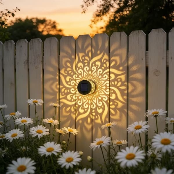 Solar Væglampe Mandala Mønster LED til Have Terrasse Trapper Gårdhave Not provided 1-Pack Solar