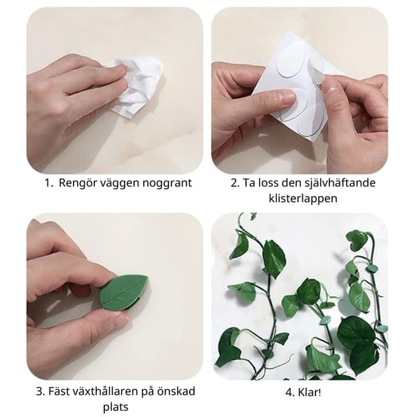 Selvklebende Plantefester - Smarte Usynlige Planteklemmer 10-Pack