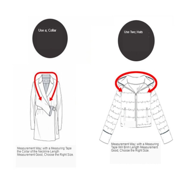 Dunjakke Pelskrave Stribe Faux Collar GRÅ 75CM 75CM grå-FS2- grey 75cm-75cm