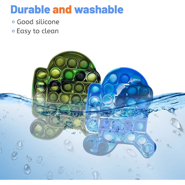 2-pack Among Us Push Pop Bubble Sensoriska Fidget Leksaker, Stress