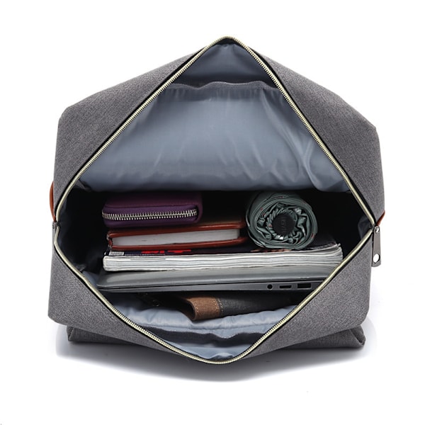 Vattentät bärbar ryggsäck för handbagage, arbetsryggsäck för affärsresor, skolväska, trendig skolväska för högskola Full dark black-FS2- Full dark black L