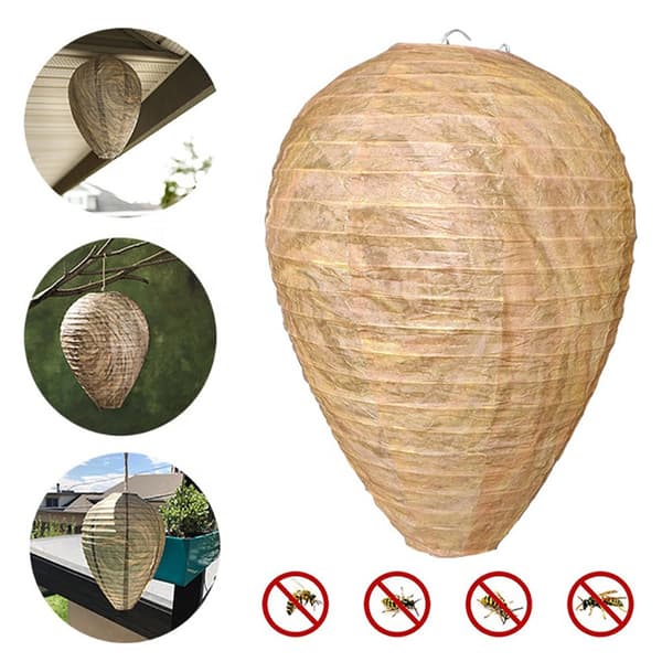4pcs Wasp Traps Non-toxic Paper Lure, Bee Deterrent - Wasp Nest Beige