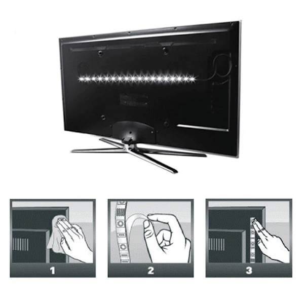 LED-stripe for USB Hvit LED 1 meter TV