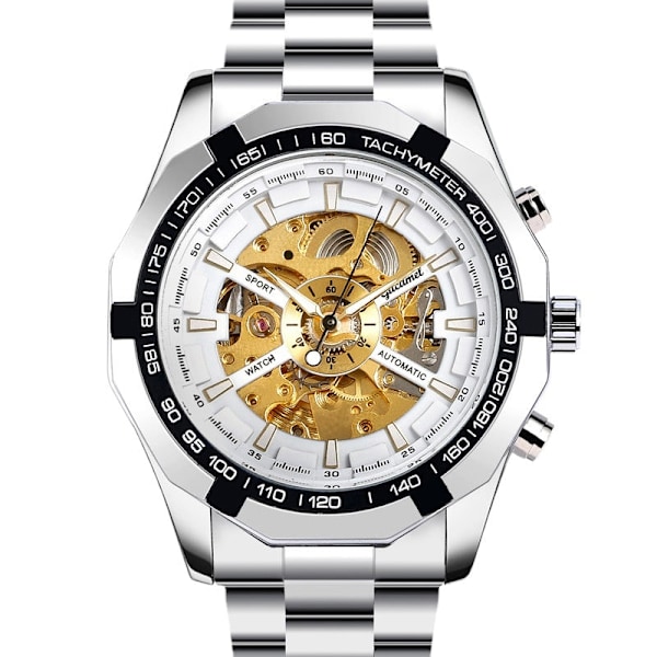 Mekaniskt Armbandsur Herrklocka Automatiskt Mekaniskt Armbandsur Herrklocka Självlysande-FS2- White