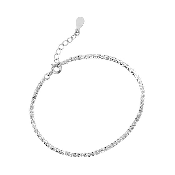 2 st 925 Sterling Silver Glittrande Kedjearmband Dam Ins Desi-FS2-