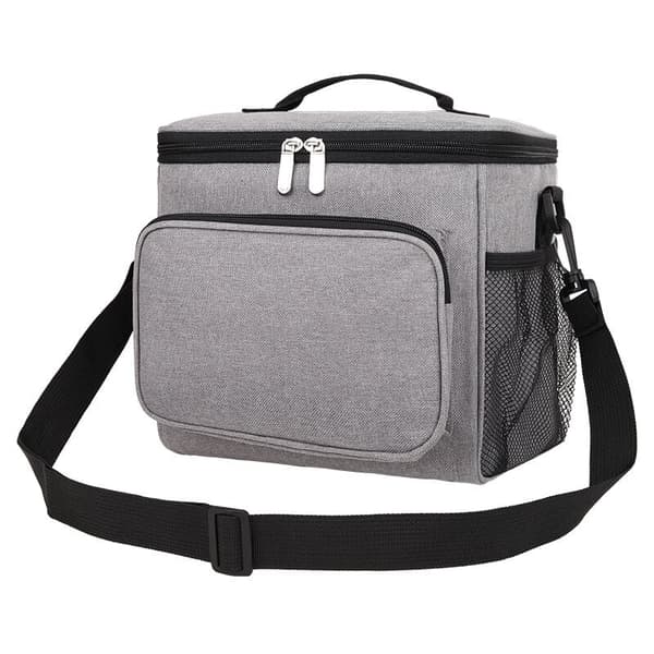 Cooler Bag, Soft Cooler Bag (Grey, 10L) Foldable Picnic Bag, Large-FS-