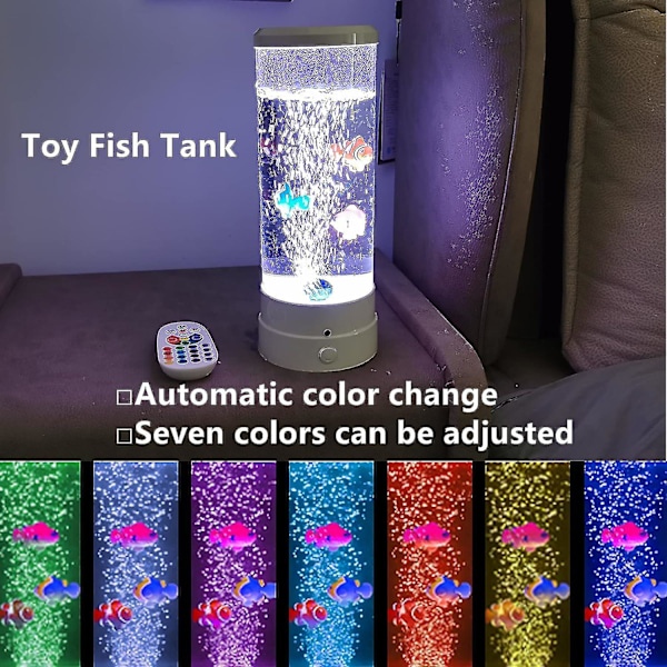 Black Friday Fiskeakvarium Lava Lampe Vandmandstank Bobler Lampe Natlys Gavekompatibel Børn, Hvid -ES-X41-