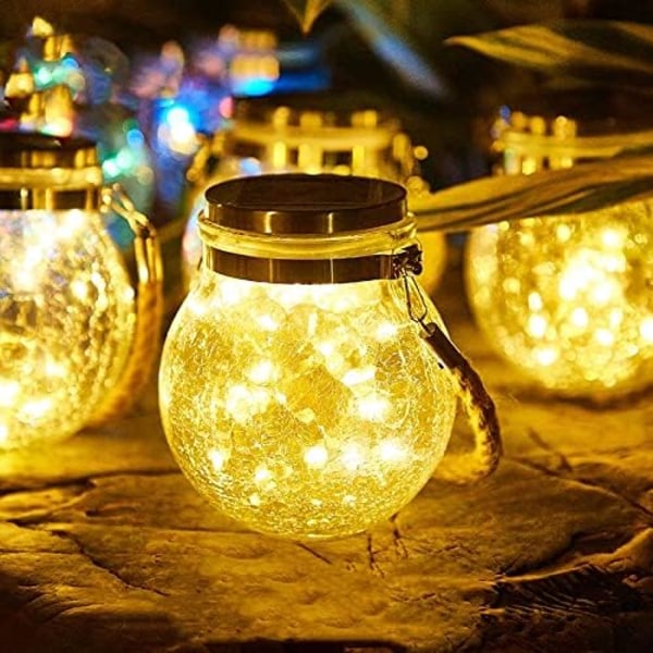 2 Stycken Vattentäta Solcellslampor i Glas Utomhus Trädgårdslampa