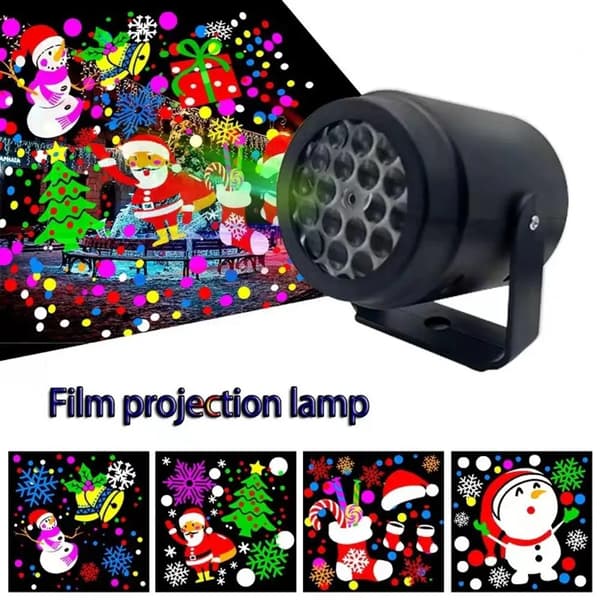 Jul Stor Dekorationsprojektor Ljus Snöflinga Jul Fest Laser LED Scenljus-FS-
