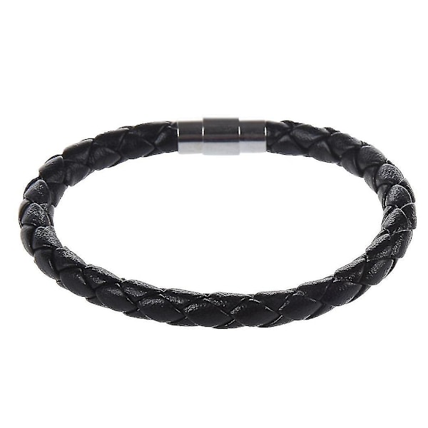 Mænd sort læder magnet armbånd Armbånd band 0,23\" Hot, børn, mand-FS2-