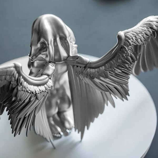 Skrivebords Resin Ornament Kvinde Engel Vinger Knælende Skulptur