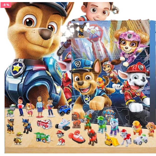 Julekalender Kopp 2024 med 24 Patruljefigurer, Dukker, Leker, 24 Dagers Nedtelling, Blind Box, Festivalgaver for Barn og Voksne-FS1- 7