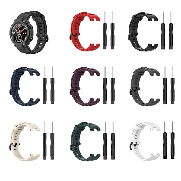 Armband för Amazfit T Rex Pro, Andningsbart, Svettresistent och Repskyddande (FMY) Black