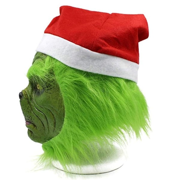 Julegrønn Hårmonstermaske Fest Grinch Hanske Grinch Maske Grønn Hårmonster Green Hair Monster hat