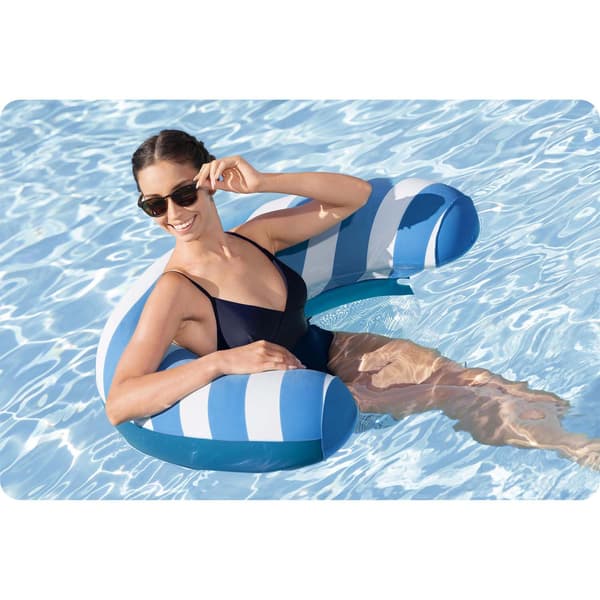 Bestway 43852 Comfort Plush oppustelig flydestol Blå, Vit PVC, Polyester