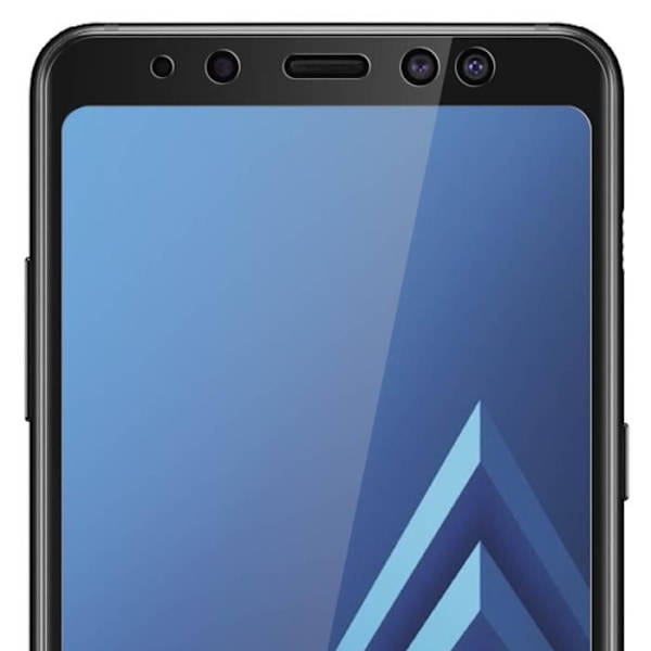 Galaxy A8 Plus fullt herdet glass Eksplosjonssikkert skjermbeskytter Svart Svart 1705