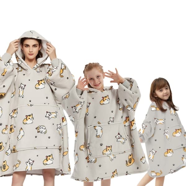 Bærbar teppe Oversized hoodie, myk varm hettegenser 65cm[ca]