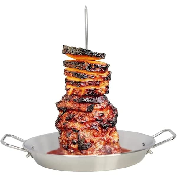 Grillstativ i rustfrit stål, lodret spyd til grillning - FS-