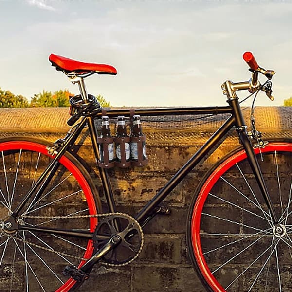 Leather Beer Bottle Holder, Bicycle, Outdoor Cycling