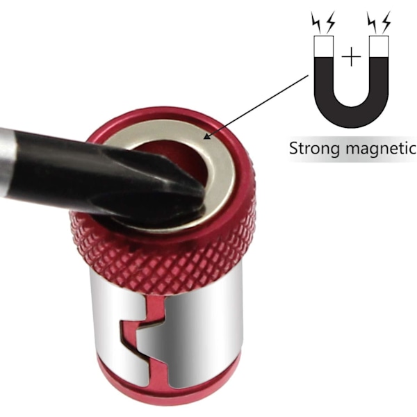 Magneettinen ruuvinpidike bitseille / ruuvimeisseleille Punainen