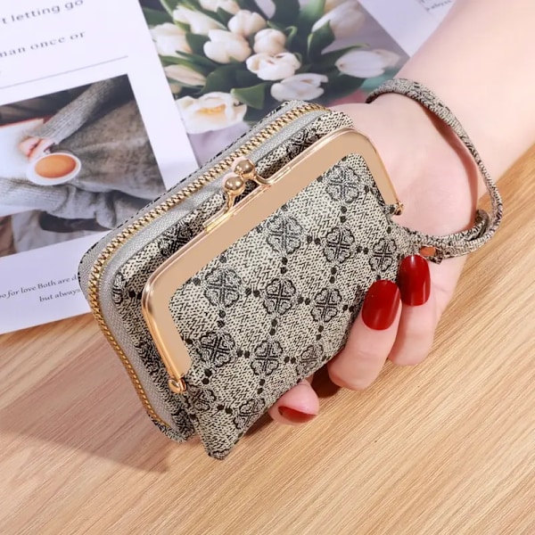Ny Lommebok Dame Armbånd Kort Gammel Blomst Zero Lommebok Stor Kapasitet Mynt Klemme Pose Bokstav Multi Penger Klemme