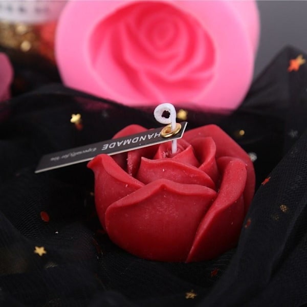 Lysform lysforme DIY silikoneform stearinlys 3D rose