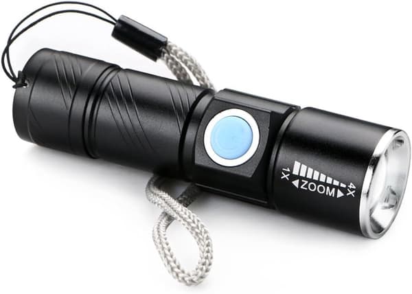 USB-ladattava LED-taskulamppu, erittäin kevyt minitaskulamppu, ZQKLA