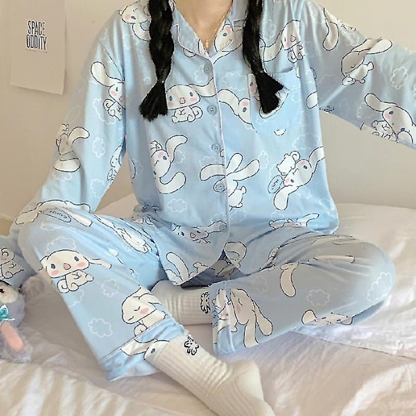 Sanrios Kawaii Pyjamas Cinnamoroll Sød Tegneserie Koreansk Sovesal Hjemtøj Kæreste Gave - Perfekt 120-140catty