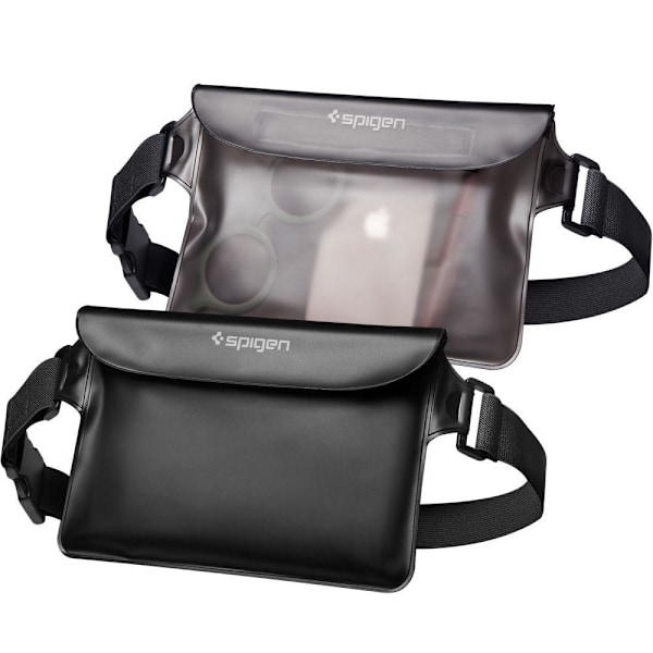 Spigen 2-PACK Universaali Vedenpitävä Vyölaukku Musta