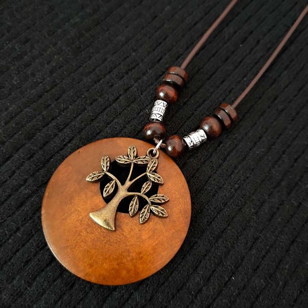 Lush Branches 1:a trähalsband för kvinnor och flickor - Livets träd