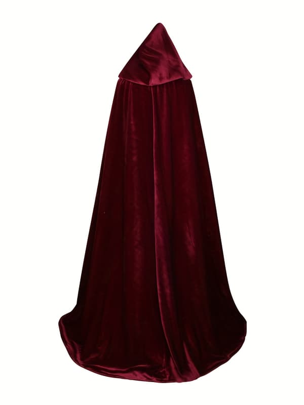 Halloween Grim Reaper Kostume Hætte Kappe til Mænd Rolleleg Outfits S Burgundy