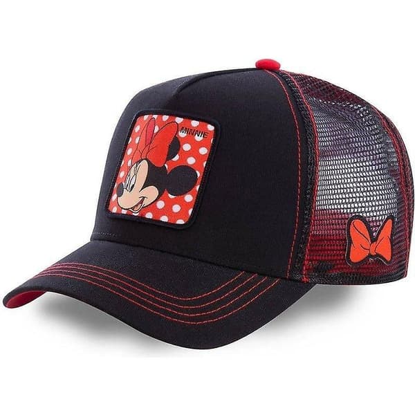 Mickey Snapback Bomulds Baseball Kasket & Far Mesh / Trucker Hat-FS2- MINNIE BLACK RED