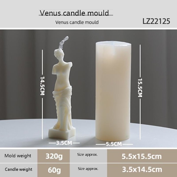 Lysformer Lys Stearinlys DIY Støbeforme i Silikonform lz22125 portrett av venus LZ22125 Venus porträtt