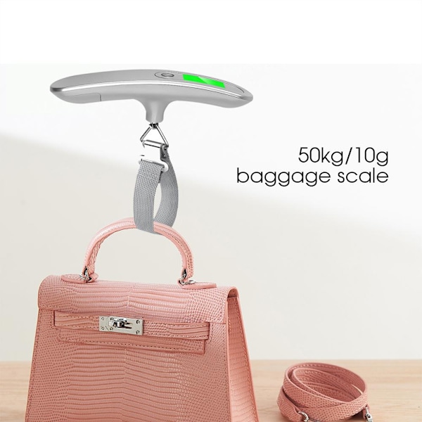 Elektronisk bagagevåg i rostfritt stål, silver Silver one size
