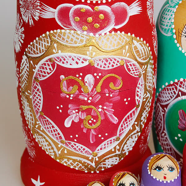 Russisk Matryoshka-dukke, 10 dele sæt russiske dukker, træ-FS-