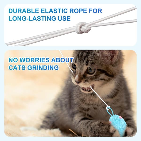 Upgraded Smart Interactive Cat Toy with Remote Control - Automatic Retractable Feather Toy with 3 Plush Mice & USB Charging